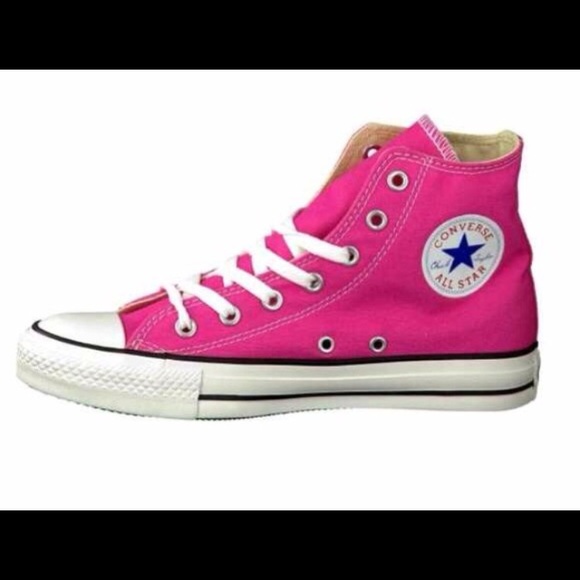 Bright pink high top converse Clearance